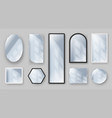 realistic round and square mirrors in frames vector image