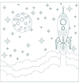 rocket moon in sky with space for text vector image