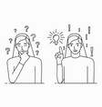 problem solving concept a woman thinks about vector image