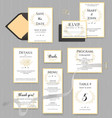 wedding stationery collection set vector image