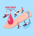 blood donation isometric concept vector image