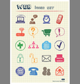 internet icons set drawn by color pencils vector image