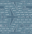 seamless pattern with airplanes and airport vehicl vector image vector image