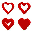 set 3d red shape heart icon vector image vector image
