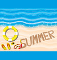 beach sand and blue water vector image