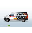delivery van template with advertise editable vector image