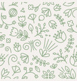 botanical seamless pattern with blooming flowers vector image
