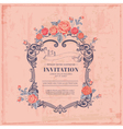 vintage card - with retro frame and flowers vector image vector image