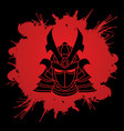 samurai mask helmet head weapon vector image