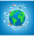 go travel concept around the world vector image