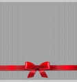 knitted background with red ribbon vector image