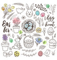 set of hand drawn easter doodles vector image vector image