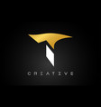 t golden letter logo with creative modern look vector image
