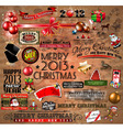 christmas vintage typography design elements vector image vector image