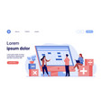 colleagues discussing accounting statistics vector image