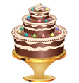 decorated chocolate cake2 vector image