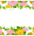 flower and leaves border vector image