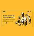real estate investment isometric landing page vector image vector image