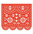 skulls papel picado design mexican pattern vector image vector image