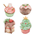 christmas watercolor element hand painting vector image vector image