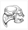 cyber punk robot skull vector image
