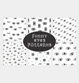 hand drawn seamless patterns collection with eyes vector image