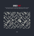 barber shop concept with thin line icons vector image vector image