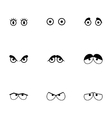 black cartoon eyes icons set vector image