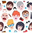pattern with men faces vector image