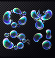 3d realistic transparent isolated soap bubbles vector image vector image