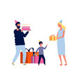 parents and baby mom dad wish son happy birthday vector image vector image