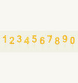 golden balloons with numbers from zero to nine vector image