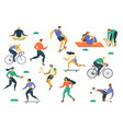 active young people healthy lifestyle roller vector image