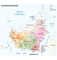administrative map borneo kalimantan vector image vector image