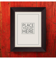 brown wooden frame on red wooden wall vector image vector image