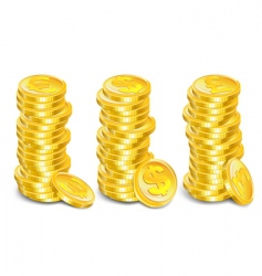 Gold Coins Stacks Royalty Free Vector Image Vectorstock