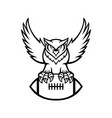 great horned owl or tiger clutching american vector image
