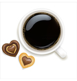 cup of coffee with cookies vector image vector image