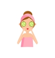 girl doing cucumber mask vector image
