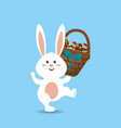 happy easter rabbit eggs day icon vector image vector image