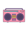 pink boombox portable music player vector image vector image