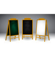 set realistic wooden easel or wood easels vector image vector image