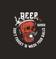 beer pong game cup or skull and flying ball vector image