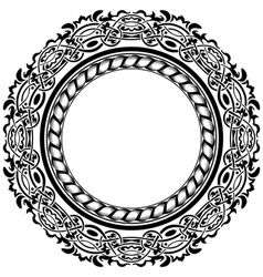 Black circle frame with ornamental border Vector Image