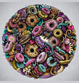 donuts hand drawn doodles round vector image vector image
