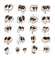 set of retro cartoon faces for character creator vector image