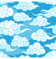 blue swirl asian cloud seamless pattern vector image