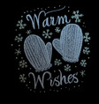 hand drawn chalk lettering warm wishes vector image vector image