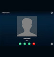 video call screen template vector image vector image
