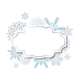 winter vintage label on snowflakes background vector image vector image